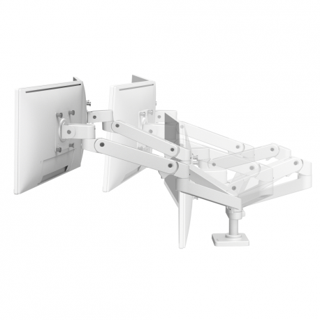 Ergotron LX Pro - Mounting kit (dual arm) - for 2 LCD displays - side-by-side - aluminium - white - screen size: up to 27" - desk-mountable - 7