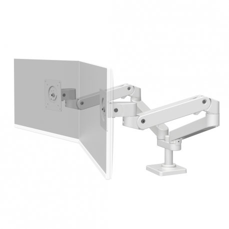 Ergotron LX Pro - Mounting kit (dual arm) - for 2 LCD displays - side-by-side - aluminium - white - screen size: up to 27" - desk-mountable - 8
