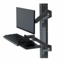 Ergotron LX Pro - Mounting kit (2 arms, 2 extensions, keyboard tray, slide-out mouse tray, mouse holder, 2 wall mount bases, wall track 34", wall bracket, 2 cable channels, monitor pivot, keyboard pivot) - for LCD display  /  PC equipment - aluminium - dark grey - screen size: up to 34"