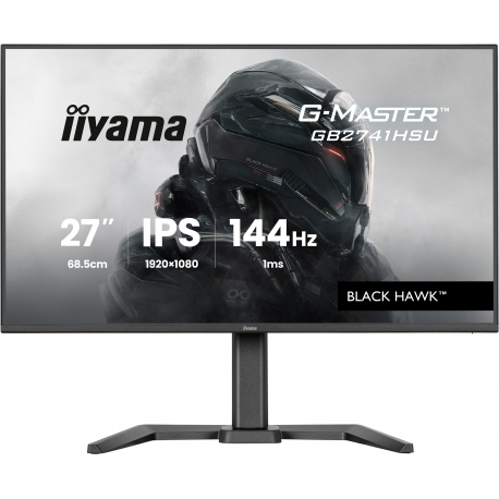 iiyama G-MASTER Black Hawk GB2741HSU-B1 - LED monitor - gaming - 27" - 1920 x 1080 Full HD (1080p) @ 144 Hz - IPS - 350 cd/m² - 1500:1 - 1 ms - HDMI, DisplayPort - speakers - black, matte - 0