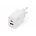 Digitus - Power adapter - 20 Watt - 2 output connectors (USB-C, USB) - white