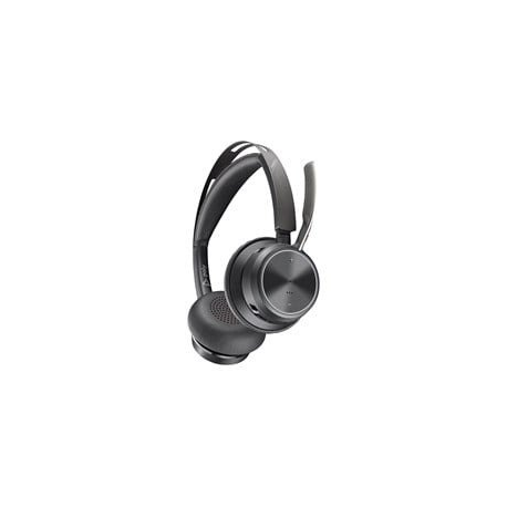 Poly Voyager Focus 2 - Headset - on-ear - Bluetooth - wireless - active noise cancelling - USB-C via Bluetooth adapter - black - Zoom Certified - 0