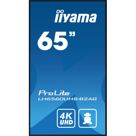 iiyama ProLite LH6560UHS-B2AG - 65" Diagonal Class (64.5" viewable) LED-backlit LCD display - digital signage - with built-in media player and wireless media receiver - 4K UHD (2160p) 3840 x 2160 - Edge LED - black bezel with matte finish - 2