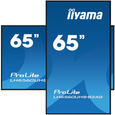 iiyama ProLite LH6560UHS-B2AG - 65" Diagonal Class (64.5" viewable) LED-backlit LCD display - digital signage - with built-in media player and wireless media receiver - 4K UHD (2160p) 3840 x 2160 - Edge LED - black bezel with matte finish - 4