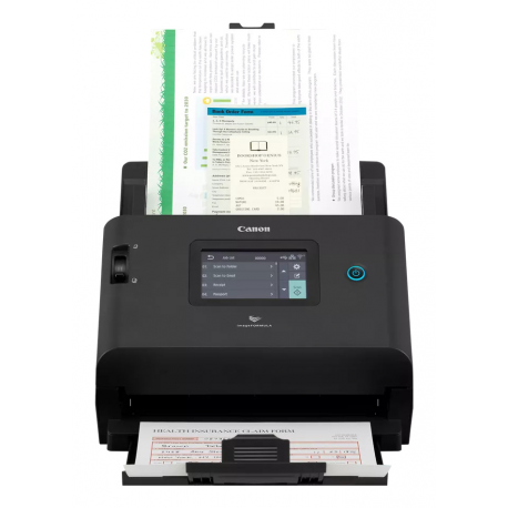 Canon imageFORMULA DR-S350NW - Document scanner - Contact Image Sensor (CIS) - Duplex - max scan width: 8.5" - 600 dpi x 600 dpi - up to 50 ppm (mono) / up to 50 ppm (colour) - ADF (60 sheets) - up to 9000 scans per day - USB 3.2 Gen 1, Gigabit LAN, Wi-Fi(ac) - 0