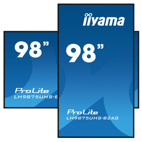 iiyama ProLite LH9875UHS-B2AG - 98" Diagonal Class (97.5" viewable) LED-backlit LCD display - digital signage - with built-in media player / optional slot-in PC capability - 4K UHD (2160p) 3840 x 2160 - black bezel with matte finish - 4