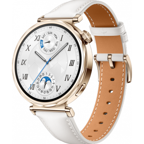 Huawei Watch GT 5 - 41 mm - stainless steel - smart watch with strap - composite leather - white - wrist size: 120-190 mm - display 1.32" - NFC, Bluetooth - 35 g - 2