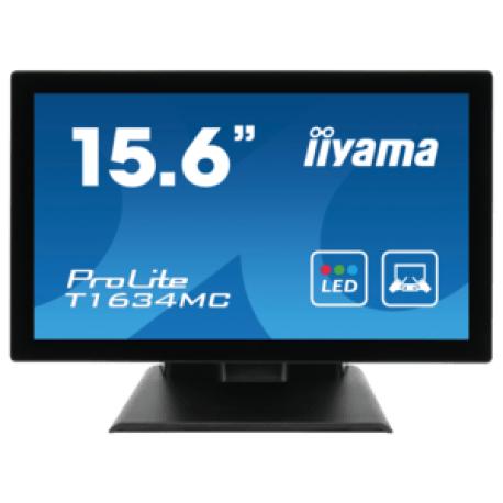 iiyama ProLite T1624MSC-B1 - LED monitor - 15.6" - touchscreen - 1920 x 1080 Full HD (1080p) - IPS - 450 cd / m² - 800:1 - 25 ms - HDMI - speakers - black, matte - 0