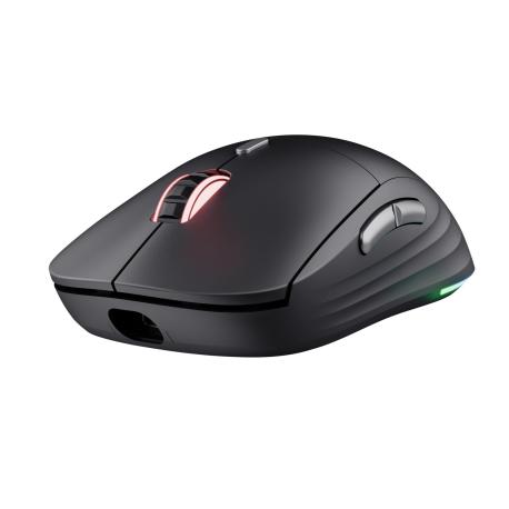 Trust GXT 926 REDEX II - Mouse - ultra-low latency, adjustable RGB lighting - right-handed - laser - 6 buttons - wireless - 2.4 GHz - USB wireless receiver - black - retail - hanging box - 0