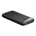 goobay - Power bank - 10000 mAh - 37 Wh - PD, QC 3.0, Super Charge - 3 output connectors (2 x USB, USB-C) - on cable: USB, USB-C - black