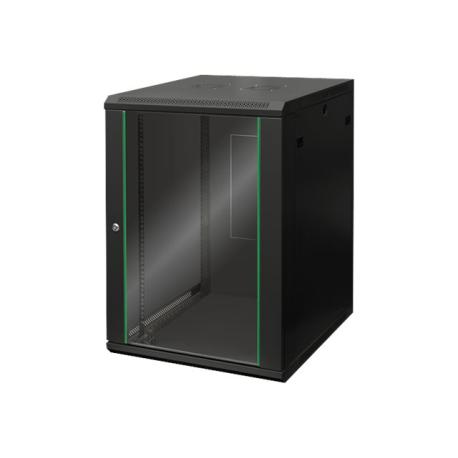 DIGITUS Dynamic Basic DN-19 16U-6 / 6-EC-SW - Rack cabinet - wall mountable - black, RAL 9005 - 16U - 19" - 0