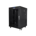 Lanberg - Rack cabinet - with 2 cooling fans, display - black, RAL 9004 - 15U - 19"