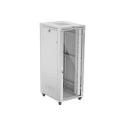 Lanberg FF01 series V2 - Rack cabinet - 800 x 1000, flat pack, with glass door - with LCD screen, thermostat - free-standing - grey, RAL 7035 - 42U - 19"