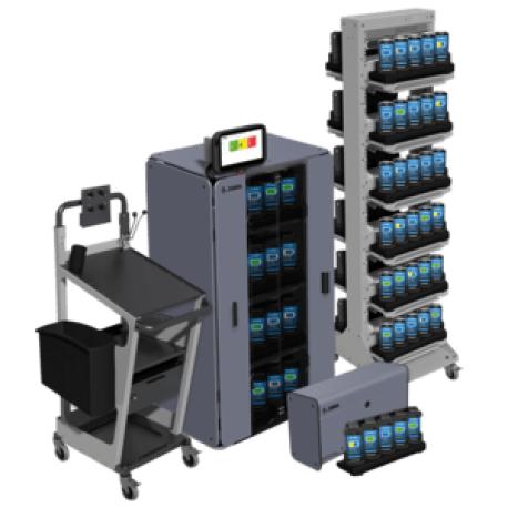 Zebra Intelligent Cabinets Medium - Cabinet unit (2 decker shelves) - for 40 data collection terminals - charging - lockable - steel - floor to wall mountable - 0