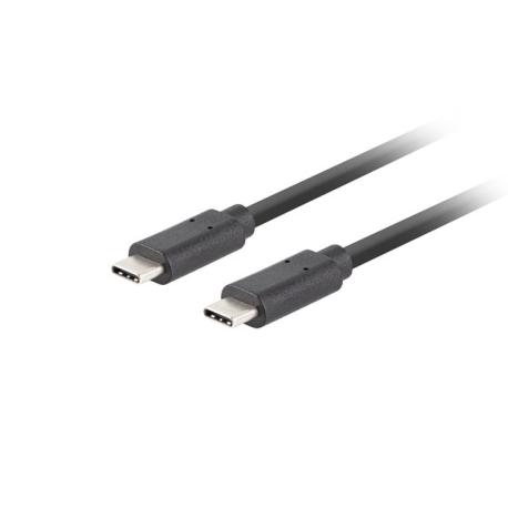Lanberg - USB cable - 24 pin USB-C male to 24 pin USB-C male - 1 m - black - 4K(4096 x 2160) support, 100W Power Delivery - 0