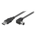 goobay - USB cable - USB Type B (M) to USB (M) - USB 2.0 - 2 m - 90° connector - black