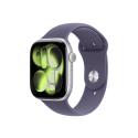 Apple Watch Series 11 (GPS) - 46 mm - silver aluminium - smart watch with sport band - fluoroelastomer - purple fog - band size: S/M - 64 GB - Wi-Fi 4, UWB, Bluetooth - 37.8 g