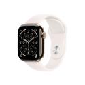 Apple Watch Series 11 (GPS + Cellular) - 42 mm - gold titanium - smart watch with sport band - fluoroelastomer - light blush - band size: M/L - 64 GB - LTE, Wi-Fi 4, UWB, Bluetooth - 5G - 34.6 g