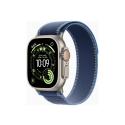 Apple Watch Ultra 3 - 49 mm - natural titanium - Yes smart watch with Trail Loop - nylon weave - blue/bright blue - band size: S/M - 64 GB - LTE, NFC, Wi-Fi 4, UWB, Bluetooth - 5G - 61.6 g