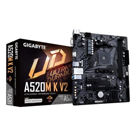 Gigabyte A520M K V2 - 1.0 - motherboard - micro ATX - Socket AM4 - AMD A520 - 0