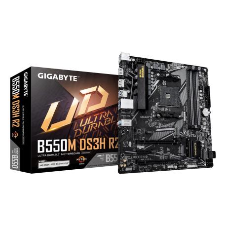 Gigabyte B550M DS3H R2 - Motherboard - micro ATX - Socket AM4 - AMD B550 Chipset - USB 3.2 Gen 1 - Gigabit LAN - onboard graphics (CPU required) - HD Audio (8-channel) - 0