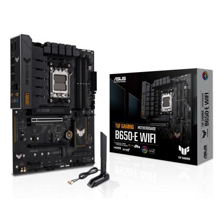 ASUS TUF GAMING B650-E WIFI - Motherboard - ATX - Socket AM5 - AMD B650 Chipset - USB 3.2 Gen 2, USB-C 3.2 Gen2, USB-C 3.2 Gen 2x2, USB 3.2 Gen 1 - Wi-Fi 6E, 2.5 Gigabit LAN, Gigabit LAN, Bluetooth - onboard graphics (CPU required) - HD Audio (8-channel) - 0
