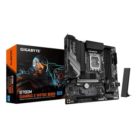 Gigabyte B760M GAMING X WIFI6E GEN5 - Motherboard - micro ATX - LGA1700 Socket - B760 Chipset - USB-C 3.2 Gen2, USB 3.2 Gen 1 - 2.5 Gigabit LAN, Wi-Fi 6E, Bluetooth - onboard graphics (CPU required) - HD Audio (8-channel) - 0