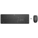 HP 235 - Keyboard and mouse set - 3-zone layout, low profile key travel - full size - wireless - 2.4 GHz - QWERTY - English - black - Smart Buy