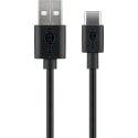 goobay - USB cable - USB (M) to USB-C (M) - USB 2.0 - 3 A - 1 m - black