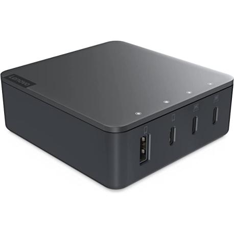 Lenovo Go - Power adapter - 130 Watt - 5 A - 4 output connectors (USB, 3 x USB-C) - storm grey - Europe - 0