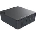 Lenovo Go - Power adapter - 130 Watt - 5 A - 4 output connectors (USB, 3 x USB-C) - storm grey - Europe