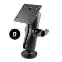 RAM RAM-D-101U-246 - Mounting kit (interface plate, double socket arm, ball mount, round base, square base) - for LCD display - marine grade aluminium - powder coat