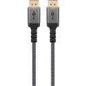 goobay plus series - DisplayPort cable - DisplayPort (M) to DisplayPort (M) - DisplayPort 1.4 - 1 m - 8K60Hz support, 4K240Hz support, up to 32.4 Gbps data rate - sharkskin grey
