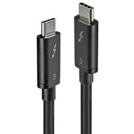 Lindy - Thunderbolt cable - USB-C (M) to USB-C (M) - USB 3.1 Gen 2  /  Thunderbolt 3  /  DisplayPort 1.2 - 1 m - reversible connectors, 4K support - black - 0