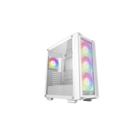 DeepCool CC560 MESH V2 - Mid tower - ATX - windowed side panel (tempered glass) - no power supply (ATX / PS / 2) - white - USB / Audio - 0