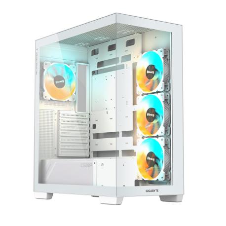 Gigabyte C500 PANORAMIC STEALTH ICE - Mid tower - ATX - windowed side panel (tempered glass) - no power supply (ATX) - white - USB/Audio - 0