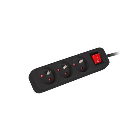 Lanberg - Power strip - input: CEE 7 / 7 - output connectors: 3 (CEE 7 / 5) - 1.5 m - black - 0