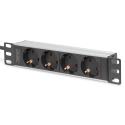 DIGITUS - Power strip (rack-mountable) - AC 250 V - 4000 Watt - input: CEE 7/4 - output connectors: 4 (4 x power) - 1U - 10" - 2 m cord