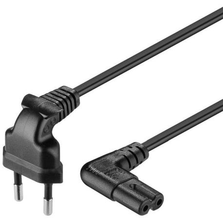 goobay NK 104 S - Power cable - IEC 60320 C7 to Europlug (M) - AC 250 V - 75 cm - 90° connector - black - 0