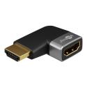 Goobay 72010 HDMI™ Angled Adapter 90° Horizontal, 8K @ 60 Hz, Gold-Plated, Black, Silver