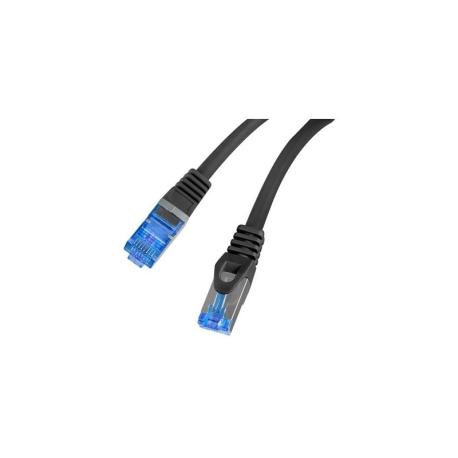 Lanberg - Patch cable - RJ-45 (M) to RJ-45 (M) - 25 cm - 6 mm - S / FTP - CAT 6a - booted, halogen-free, snagless - black, RAL 9004 - 0