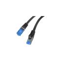 Lanberg - Patch cable - RJ-45 (M) to RJ-45 (M) - 25 cm - 6 mm - S / FTP - CAT 6a - booted, halogen-free, snagless - black, RAL 9004