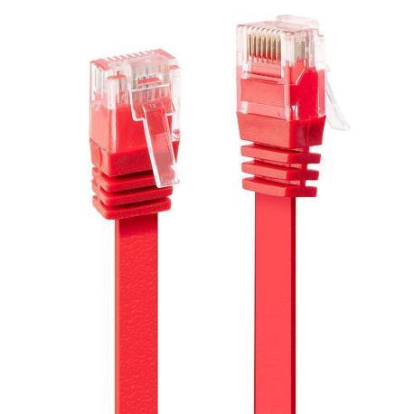 Lindy - Patch cable - RJ-45 (M) to RJ-45 (M) - 1 m - UTP - CAT 6 - molded, flat - red - 0