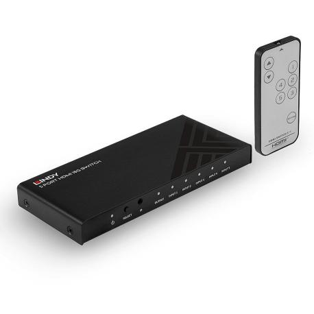Lindy 5 Port HDMI 2.0 18G Switch - Video/audio switch - 5 x HDMI - desktop - 0