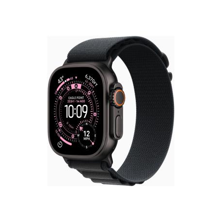 Apple Watch Ultra 3 - 49 mm - black titanium - Yes smart watch with Alpine Loop - textile - black - band size: L - 64 GB - LTE, NFC, Wi-Fi 4, UWB, Bluetooth - 5G - 61.8 g - 0