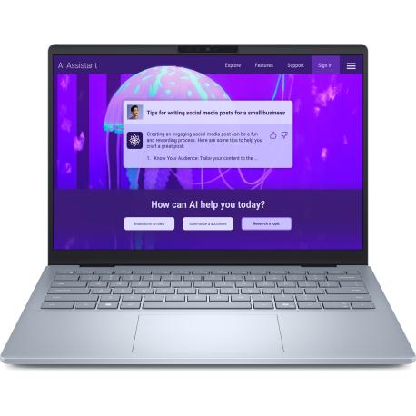 Dell 14 Plus DB14250 - Intel Core Ultra 7 - 256V  /  up to 4.8 GHz - Win 11 Home - Intel Arc Graphics 140V - 16 GB RAM - 1 TB SSD NVMe - 14" touchscreen 1920 x 1200 (Full HD Plus) - Wi-Fi 7 - ice blue - with 3 Years Basic Onsite Service after Remote Diagnosis with Hardware-Only Support - 0