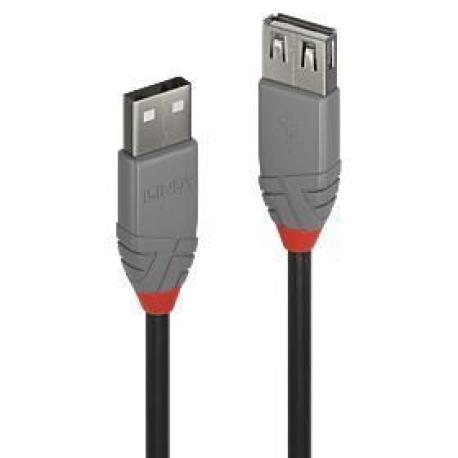 Lindy Anthra Line - USB extension cable - USB (M) to USB (F) - USB 2.0 - 1 m - round - black - 0