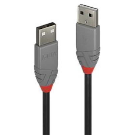 Lindy Anthra Line - USB cable - USB (M) to USB (M) - USB 2.0 - 20 cm - round - black - 0