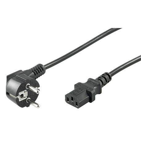 goobay NK 101 S - Power cable - CEE 7 / 7 (M) angled to IEC 60320 C13 straight - AC 250 V - 16 A - 1.5 m - black - 0