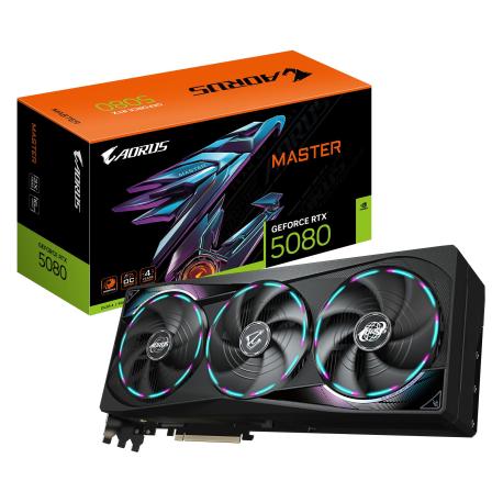AORUS GeForce RTX 5080 MASTER 16G - OC Edition - graphics card - GeForce RTX 5080 - 16 GB GDDR7 - PCI Express 5.0 - 3 x DisplayPort, HDMI - box - 0